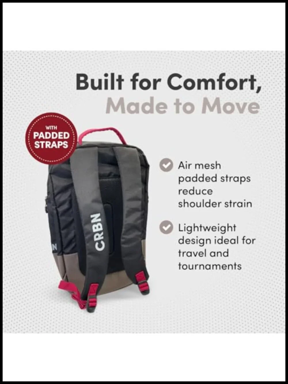 Pickleball Backpack - Padded Compartment for 3 Paddles, Shoes, Laptop